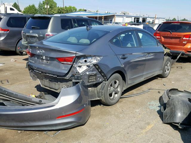 5NPD94LAXJH305321 - 2018 HYUNDAI ELANTRA EC GRAY photo 4