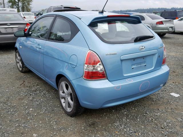 KMHCN36C38U082971 - 2008 HYUNDAI ACCENT SE BLUE photo 3