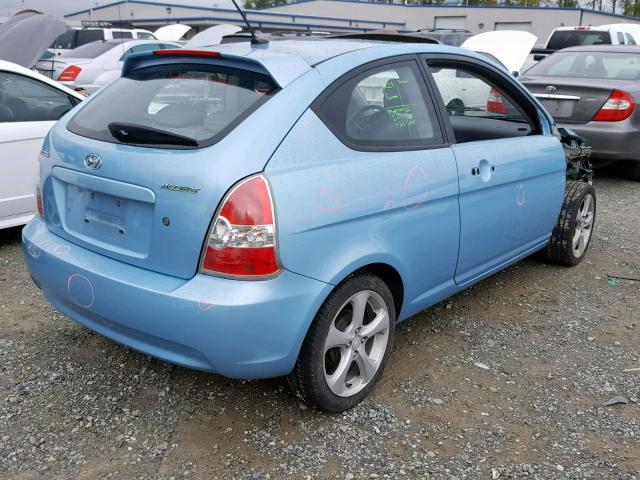 KMHCN36C38U082971 - 2008 HYUNDAI ACCENT SE BLUE photo 4