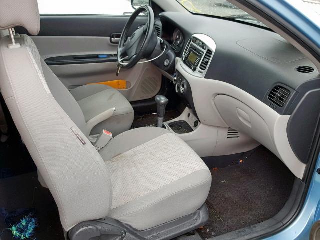 KMHCN36C38U082971 - 2008 HYUNDAI ACCENT SE BLUE photo 5