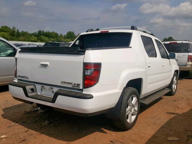 5FPYK1F56DB008446 - 2013 HONDA RIDGELINE WHITE photo 4