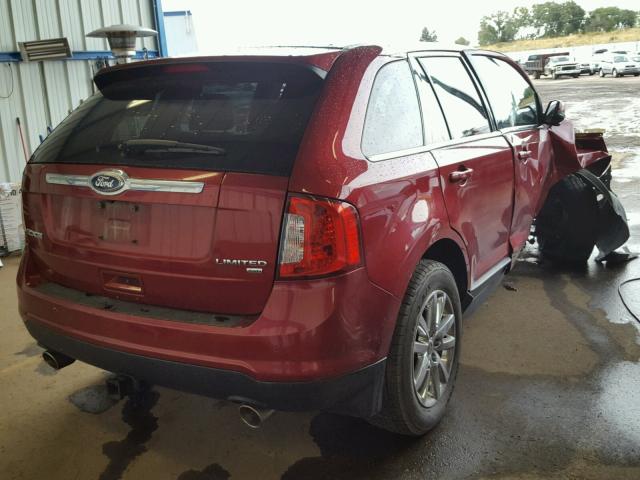 2FMDK4KCXDBA52360 - 2013 FORD EDGE LIMIT RED photo 4