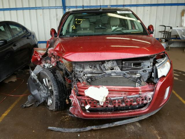 2FMDK4KCXDBA52360 - 2013 FORD EDGE LIMIT RED photo 9