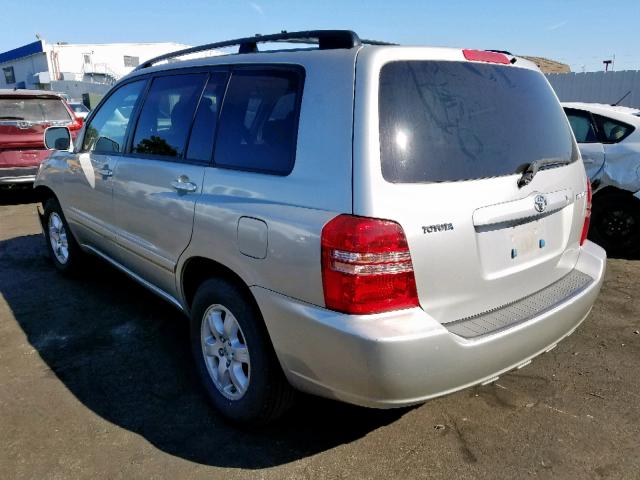 JTEGD21A830069993 - 2003 TOYOTA HIGHLANDER SILVER photo 3