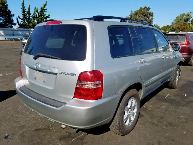 JTEGD21A830069993 - 2003 TOYOTA HIGHLANDER SILVER photo 4