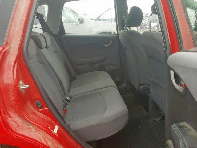 JHMGE87289S063675 - 2009 HONDA FIT RED photo 6