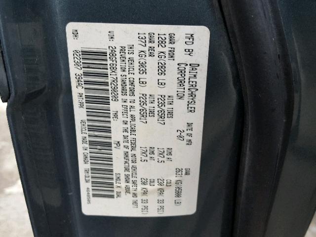 2A8GF68X17R290209 - 2007 CHRYSLER PACIFICA T BLUE photo 10