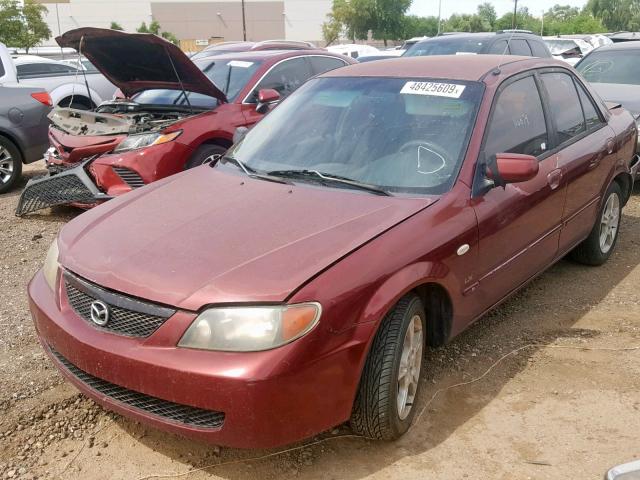 JM1BJ225630138544 - 2003 MAZDA PROTEGE DX MAROON photo 2