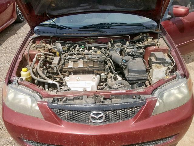 JM1BJ225630138544 - 2003 MAZDA PROTEGE DX MAROON photo 7