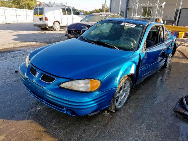 1G2NE12T9XM893104 - 1999 PONTIAC GRAND AM S BLUE photo 2