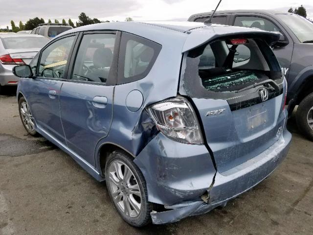 JHMGE8H65BC016377 - 2011 HONDA FIT SPORT BLUE photo 3