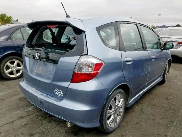 JHMGE8H65BC016377 - 2011 HONDA FIT SPORT BLUE photo 4