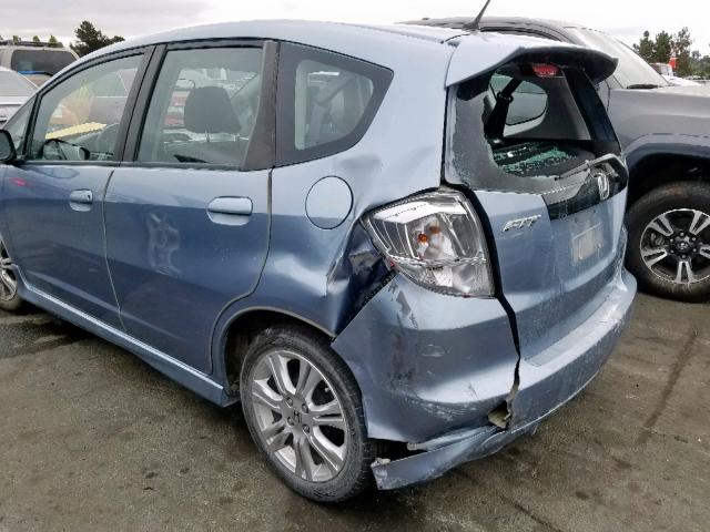 JHMGE8H65BC016377 - 2011 HONDA FIT SPORT BLUE photo 9