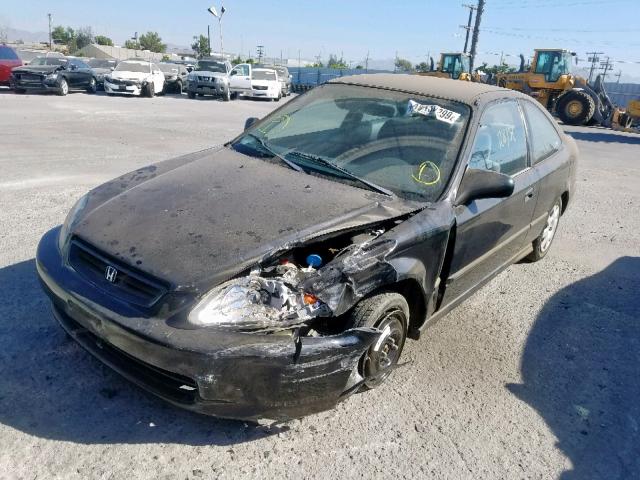 1HGEJ6225WL011525 - 1998 HONDA CIVIC DX BLACK photo 2