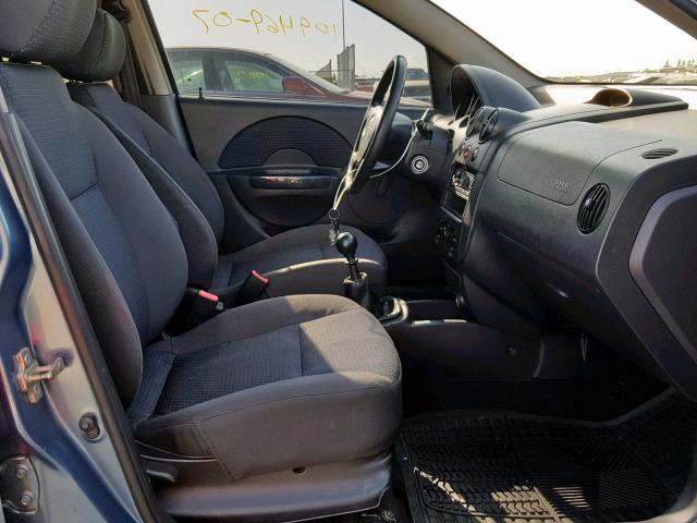 KL1TD66697B779324 - 2007 CHEVROLET AVEO BASE ლურჯი ფოტო 5