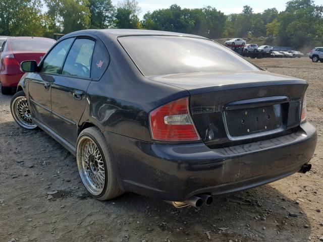 4S3BL686956205252 - 2005 SUBARU LEGACY GT BLACK photo 3