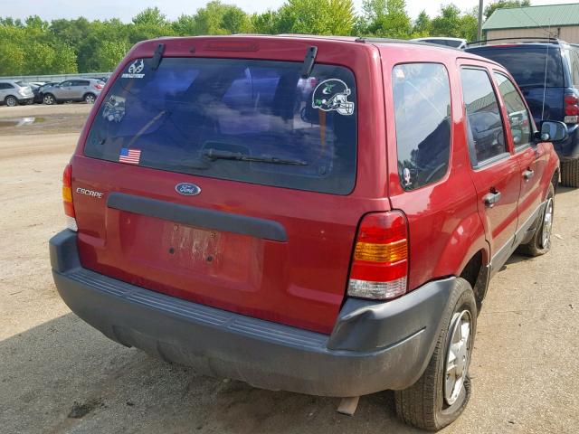 1FMYU02113KC26856 - 2003 FORD ESCAPE XLS RED photo 4