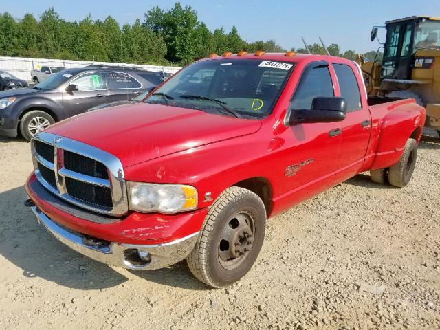 3D7MA48C54G110182 - 2004 DODGE RAM 3500 S RED photo 2