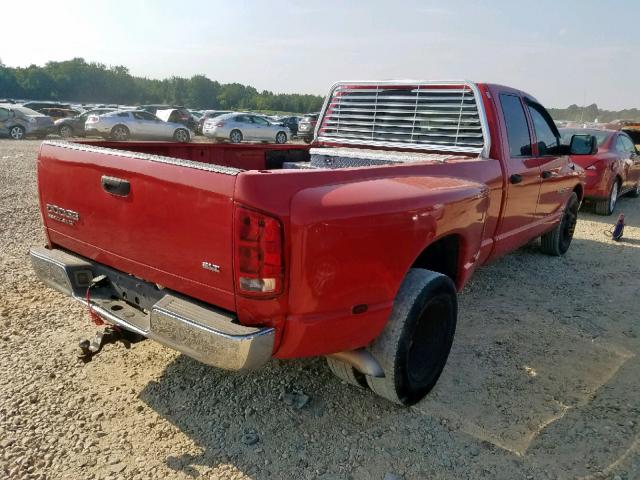 3D7MA48C54G110182 - 2004 DODGE RAM 3500 S RED photo 4