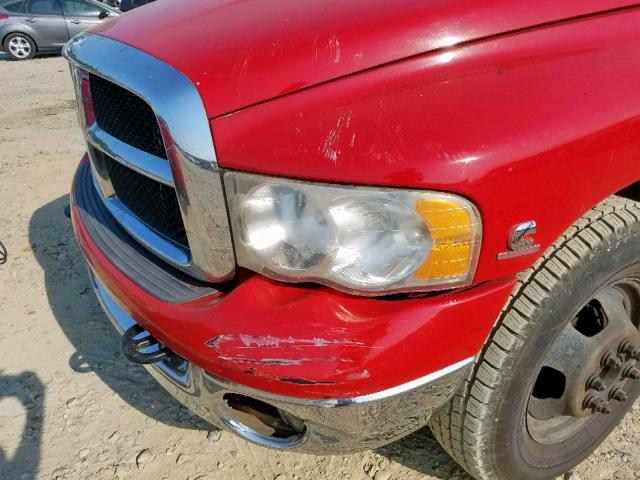 3D7MA48C54G110182 - 2004 DODGE RAM 3500 S RED photo 9