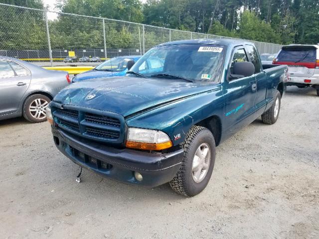 1B7GL23XXVS255793 - 1997 DODGE DAKOTA GREEN photo 1