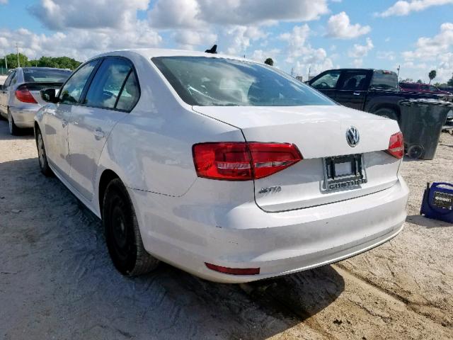 3VW2K7AJ0FM318853 - 2015 VOLKSWAGEN JETTA BASE 白色 照片 3
