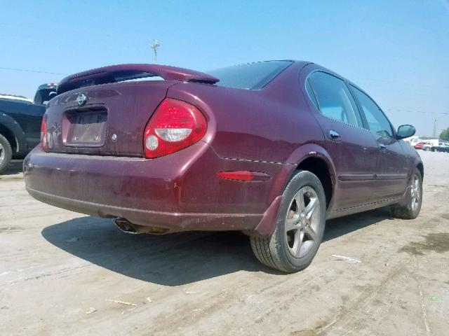 JN1CA31D61T629875 - 2001 NISSAN MAXIMA GXE MAROON photo 4