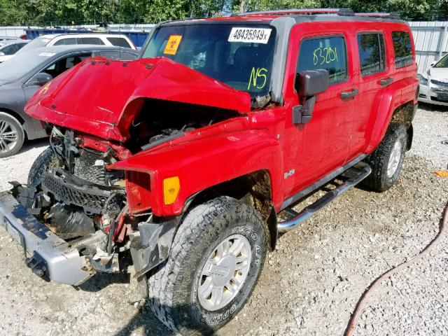 5GTEN13E298152230 - 2009 HUMMER H3 RED photo 2