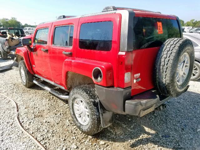 5GTEN13E298152230 - 2009 HUMMER H3 RED photo 3