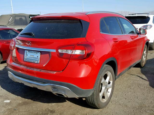 WDCTG4EB4JJ459533 - 2018 MERCEDES-BENZ GLA 250 RED photo 4