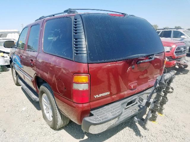 1GKEK13TX3J127465 - 2003 GMC YUKON BURGUNDY photo 3