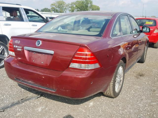 1MEFM42195G607345 - 2005 MERCURY MONTEGO PR მუქწითელი ფოტო 4