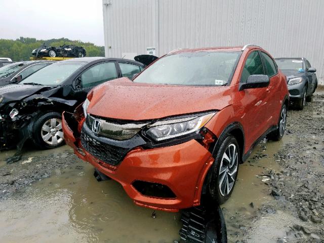 3CZRU6H1XKG715274 - 2019 HONDA HR-V SPORT ORANGE photo 2