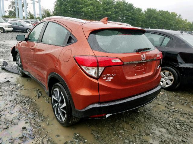 3CZRU6H1XKG715274 - 2019 HONDA HR-V SPORT ORANGE photo 3