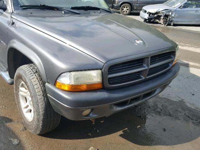 1B7HG38NX2S591722 - 2002 DODGE DAKOTA QUA GRAY photo 9