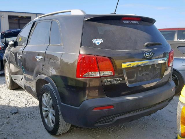 5XYKU3A16BG114216 - 2011 KIA SORENTO EX BROWN photo 3