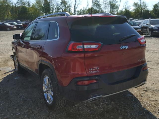 1C4PJMDS4GW280110 - 2016 JEEP CHEROKEE L MAROON photo 3