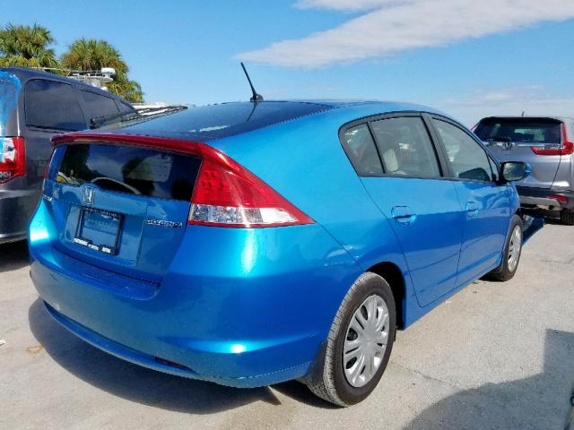 JHMZE2H50AS013825 - 2010 HONDA INSIGHT LX BLUE photo 4