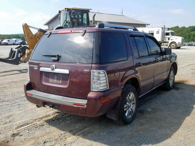 4M2EU48E87UJ10292 - 2007 MERCURY MOUNTAINEE MAROON photo 4