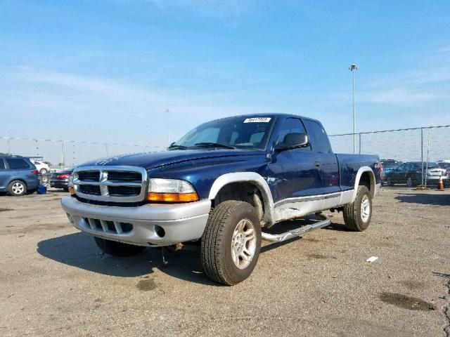 1D7HG42N44S747535 - 2004 DODGE DAKOTA SLT BLUE photo 2