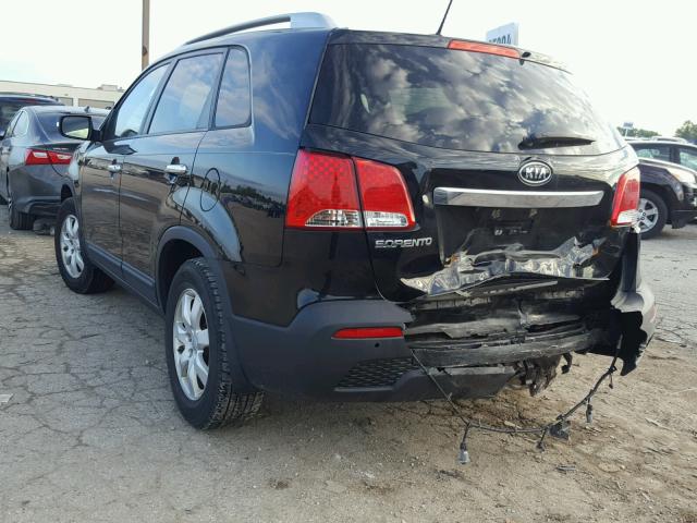 5XYKT3A62DG383217 - 2013 KIA SORENTO LX BLACK photo 3