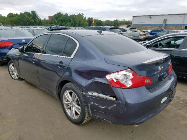 JN1DV6AR1CM730549 - 2012 INFINITI G25 BLUE photo 3