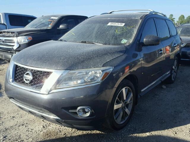 5N1AR2MN1EC649738 - 2014 NISSAN PATHFINDER GRAY photo 2