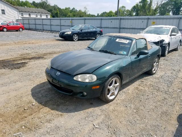 JM1NB353810216958 - 2001 MAZDA MX-5 MIATA GREEN photo 2