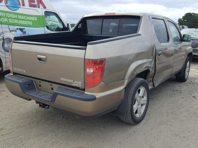 5FPYK16529B107482 - 2009 HONDA RIDGELINE GOLD photo 4