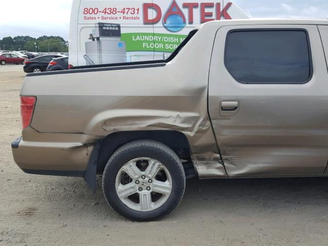 5FPYK16529B107482 - 2009 HONDA RIDGELINE GOLD photo 9