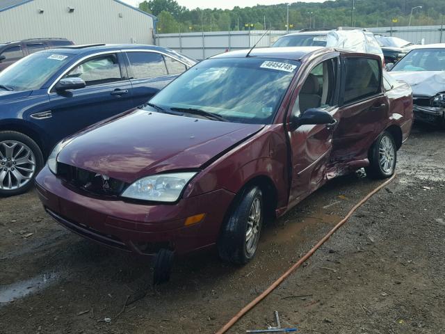 1FAFP34N87W132501 - 2007 FORD FOCUS ZX4 BURGUNDY photo 2