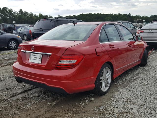 WDDGF4HB0ER315822 - 2014 MERCEDES-BENZ C 250 RED photo 4