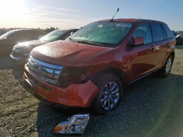 2FMDK38C88BB08934 - 2008 FORD EDGE SEL ORANGE photo 2