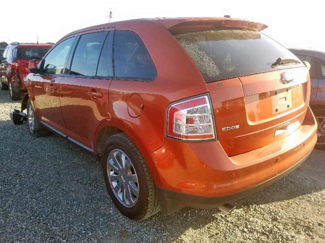 2FMDK38C88BB08934 - 2008 FORD EDGE SEL ORANGE photo 3